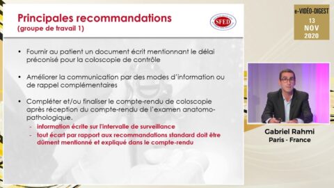 Modalités de surveillance après polypectomie colique : recommandations CNP-HGE - SFED (vidéo)
