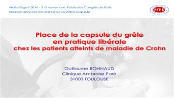 Place de la vidéo-capsule du grêle en pratique libérale chez les patients atteints de maladie de Crohn