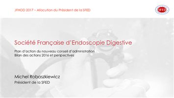 Allocution du Président de la SFED aux JFHOD 2017