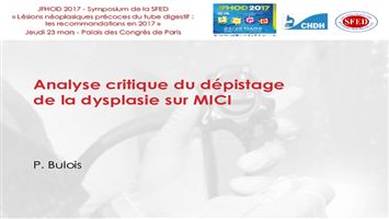 Analyse critique du dépistage de la dysplasie sur MICI