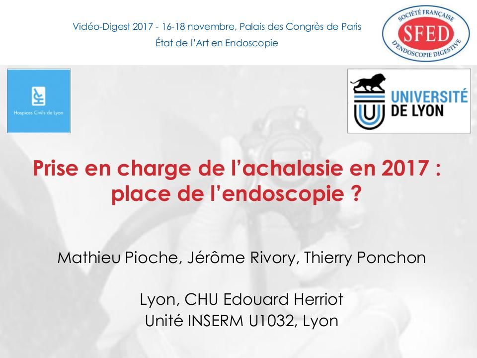 Prise en charge de l’achalasie en 2017 : place de l’endoscopie