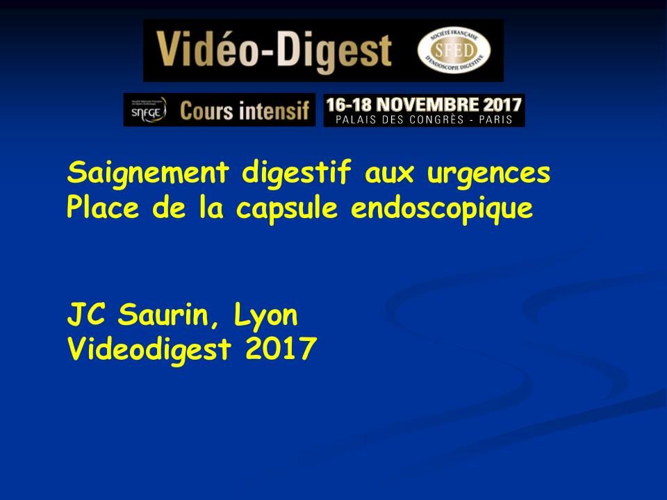 Saignement digestif aux urgences : place de la vidéo-capsule