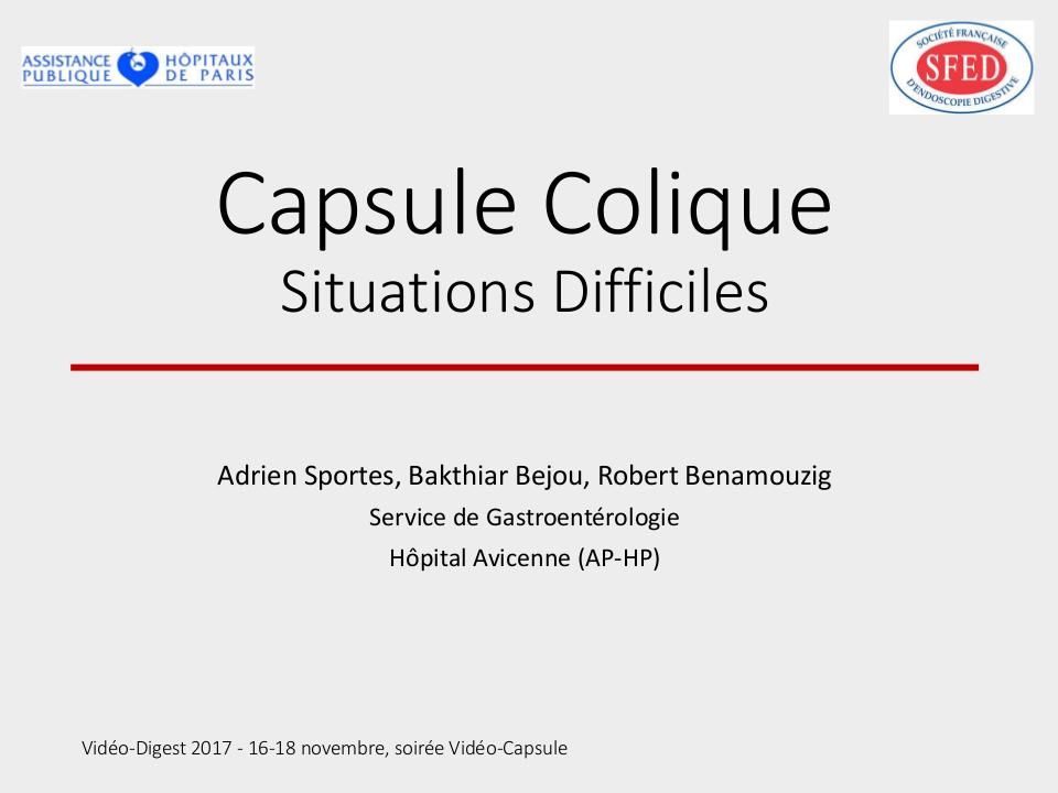 Vidéo-capsule colique : situations difficiles