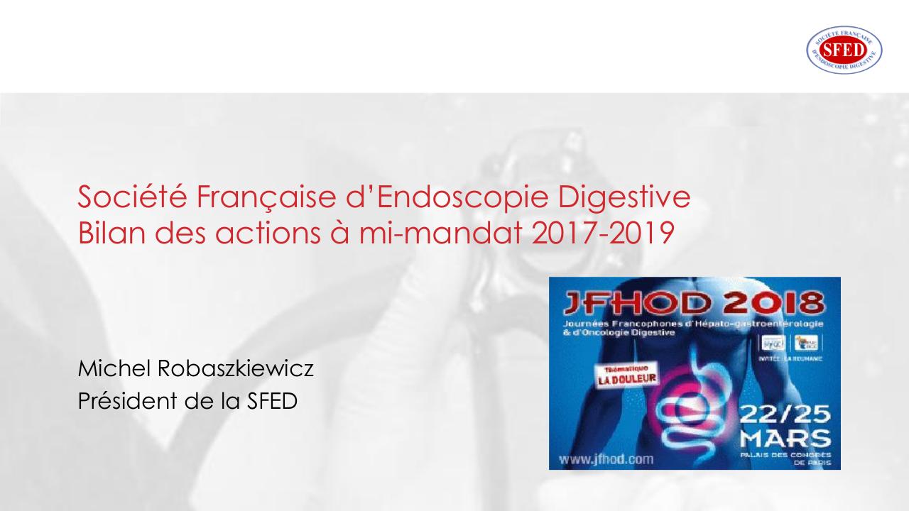 Allocution du Président de la SFED aux JFHOD 2018