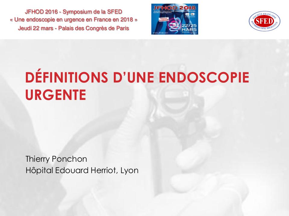 Définitions d'une endoscopie urgente