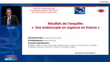 Résultats de l'enquête SFED sur l'endoscopie en urgence en France (vidéo)