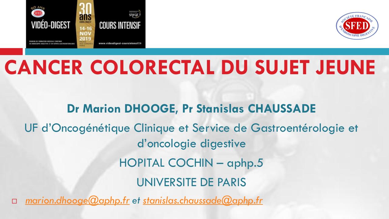 Cancer colo-rectal du sujet jeune