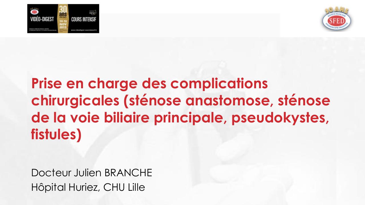 Prise en charge des complications chirurgicales