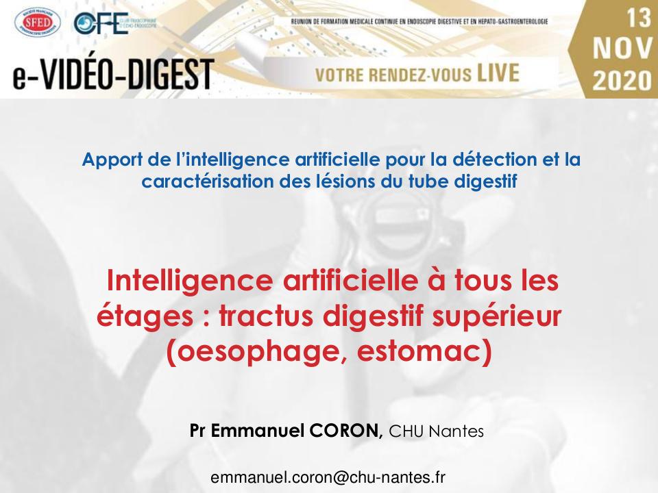 Intelligence artificielle à tous les étages : tractus digestif supérieur (oesophage