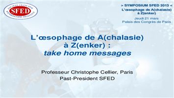 Symposium de la SFED 2013 "L'œsophage de A(chalasie) à Z(enker)" : synthèse et conclusions